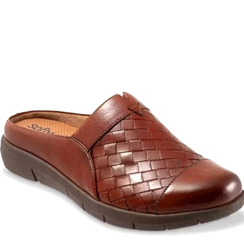 NEW Softwalk San Marcos Womens Brown Leather Clog Sandals Shoes Size 11 Narrow